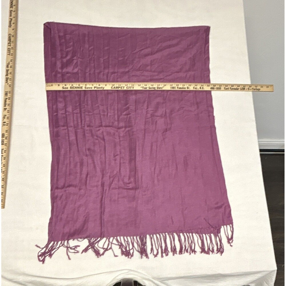 Women’s Purple 55% Acrylic45% Viscose RectangleScarf Wrap w/FringeTassels 0028